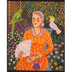 A Lady with parrot
