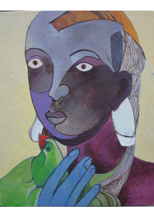 Lady with parrot