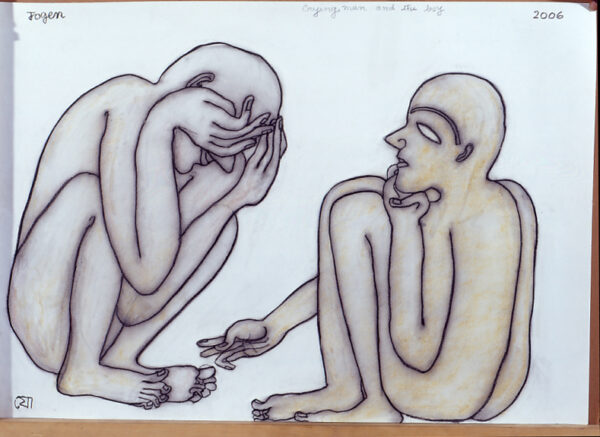 Crying man and the Boy